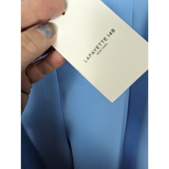 Lafayette 148 Ellis Pleated Finesse Crepe Ankle Pants Fresh Blue Cuffed NWT 16 - Picture 9 of 10